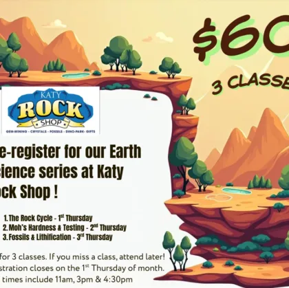 Earth Science classes at the Katy Rock Shop